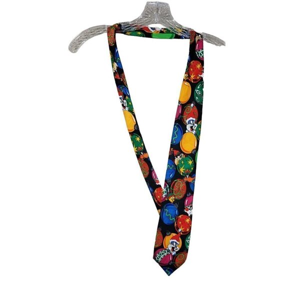LOONEY TUNES Mania Vintage1993 Neck Tie Christmas Bugs Bunny Daffy Tweety Taz - Picture 1 of 4